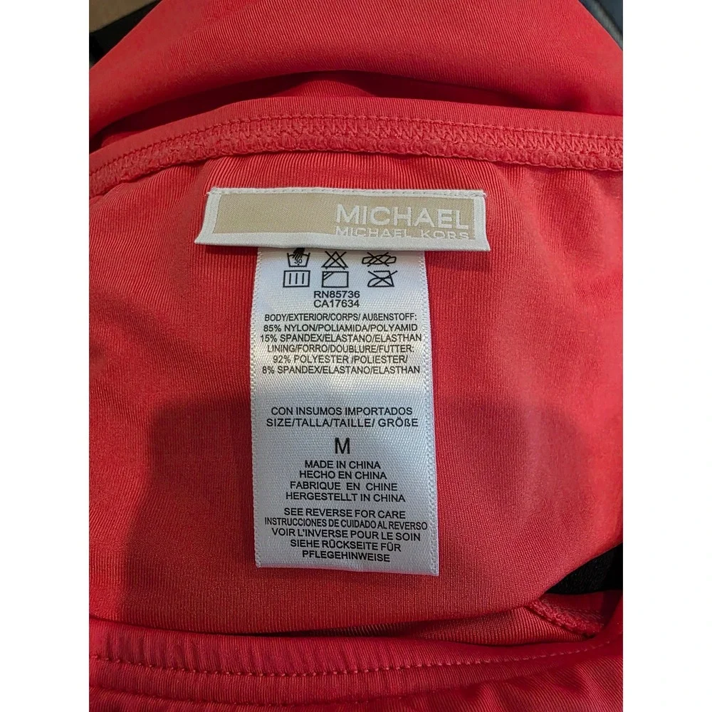 Women's sz‎ M Michael Kors Sea Coral High Waisted Bikini Bottom only MM5W958S